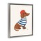 Stupell Industries French Dachshund in Beret Floating Frame, design by Jessica Beck